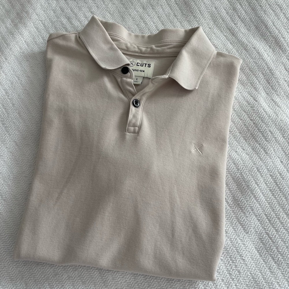 Cuts Curve-Hem Short Sleeved Polo Shirt Men’s Large